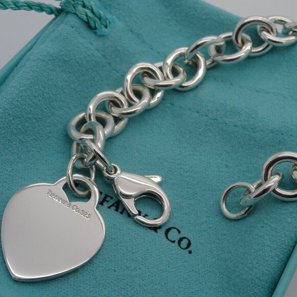 Tiffany & Co. Jewelry - Tiffany & Co. Sterling Silver Heart Tag 7 1/2" Charm Bracelet